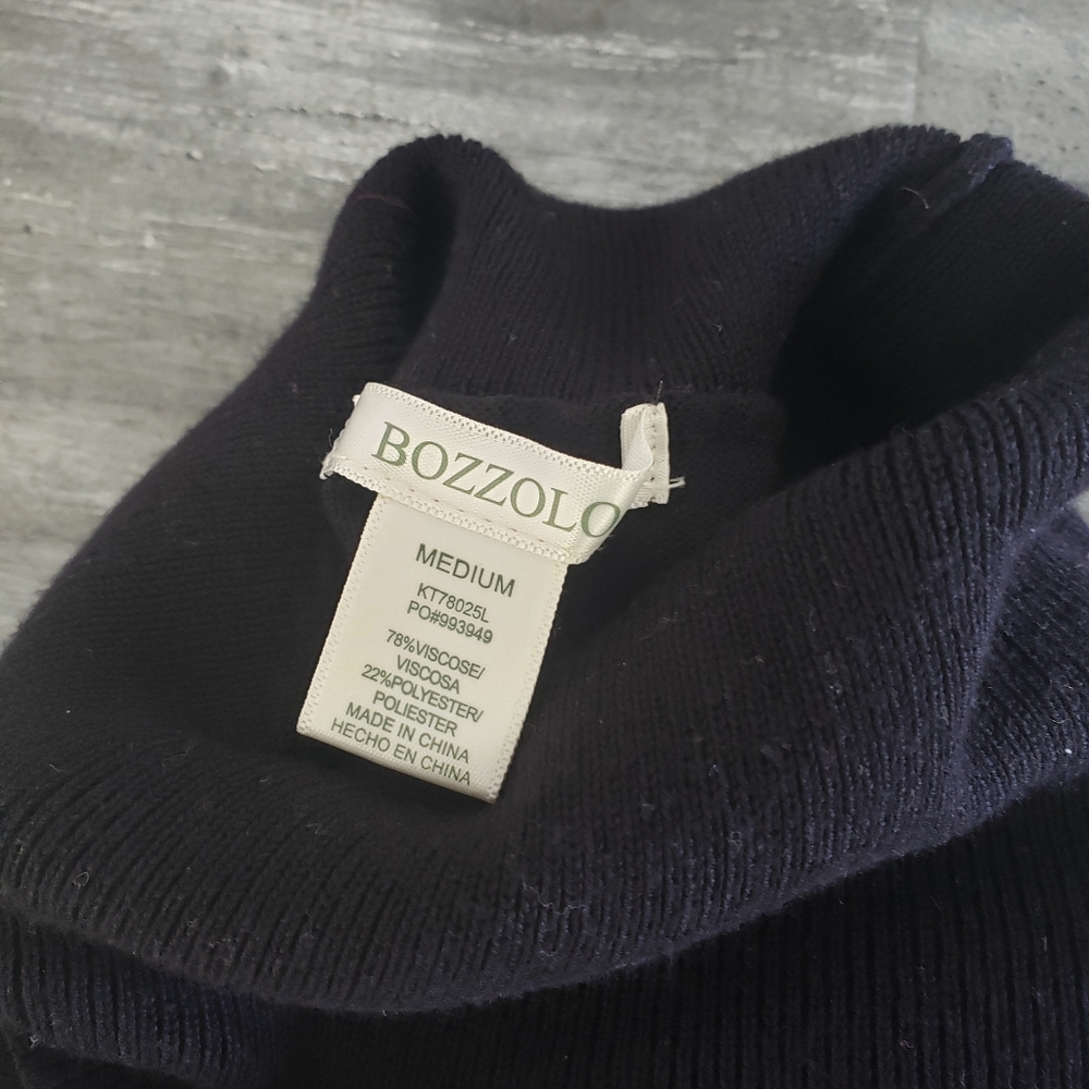 Black Basic Bozzolo Turtleneck Sweater - image 3